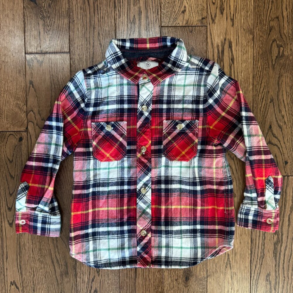 Hanna Andersson Plaid Flannel Shirt. 3T - Picture 3 of 6